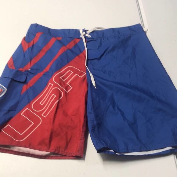 Men's 38 USA FLAG Board Shorts Red White Blue - Picture 1 of 5